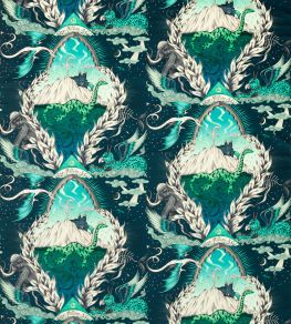Highlandia Velvet Fabric by Clarke & Clarke Marine