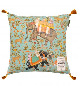 Hindustan Pillow 20 x 20" by MINDTHEGAP Aquamarine