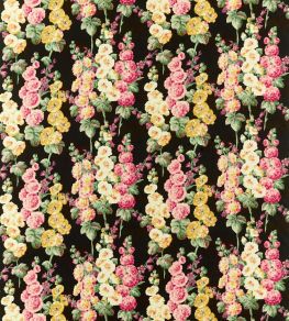 Hollyhocks Fabric by Sanderson Ebony/Cerise