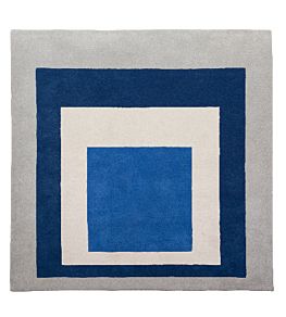 Homage To The Square by Josef Albers Rug by CF Editions Blue/White