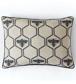 Honey Bees Pillow 16 x 24" by Barneby Gates Charcoal