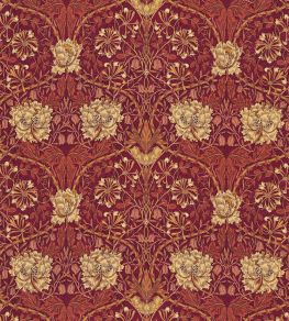 Honeysuckle & Tulip Fabric by Morris & Co Brick/Russet