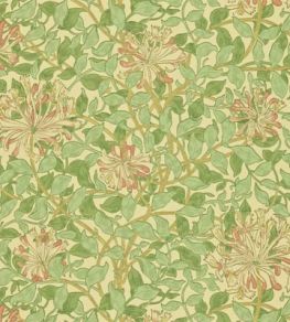 Honeysuckle Wallpaper by Morris & Co Green/Beige/Pink