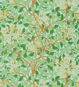 Honeysuckle Wallpaper by Morris & Co Sky/Burnt Orange