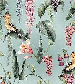 Hoopoe Garden Wallpaper by Avalana Duck Egg