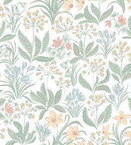 Huset I Solen Wallpaper by Sandberg Spring Green