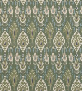 Ikat Bokhara Linen Fabric by GP & J Baker Emerald