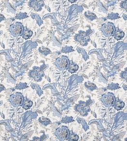 Indienne Flower Fabric by GP & J Baker Blue / Green