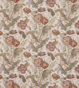 Indienne Flower Fabric by GP & J Baker Emerald / Red