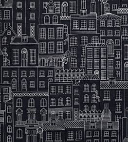 Berkeley Square Fabric by James Hare Navy