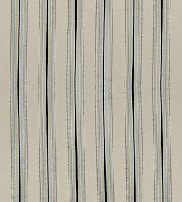 Ceylon Stripe Fabric by James Hare Natural / Indigo