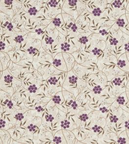 Jasmine Embroidery Fabric by Morris & Co Aubergine/Olive