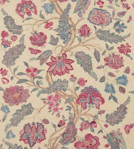 Kalamkari Fabric by Zoffany Indigo / Red