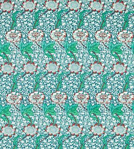 Kennet Fabric by Morris & Co Aqua/Pink