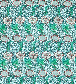 Kennet Fabric by Morris & Co Aqua/Pink