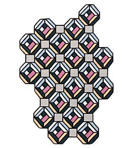 Parquet Tetragon Rug by GAN Blue