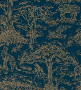 Kisumu Wallpaper by Clarke & Clarke Midnight/Luxe