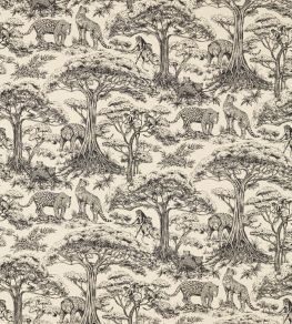 Kisumu Fabric by Clarke & Clarke Noir/Linen