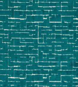 Kupka Fabric by Clarke & Clarke Peacock
