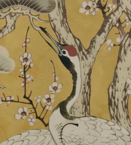 Kyoto Blossom Mural by 1838 Wallcoverings Golden Yellow