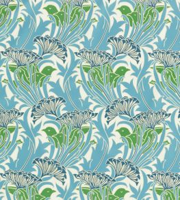 Laceflower Fabric by Morris & Co Garden Green/Lagoon