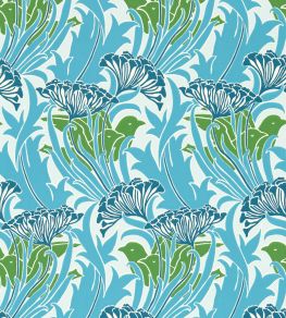 Laceflower Wallpaper by Morris & Co Garden Green/Lagoon