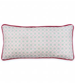 Lattice Cane Pillow 20 x 10" by Barneby Gates Olive/Red
