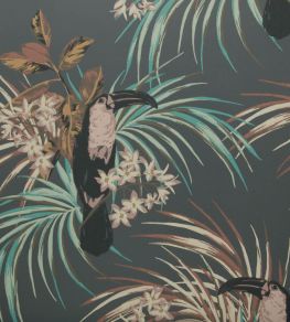 Le Toucan Wallpaper by 1838 Wallcoverings Charcoal