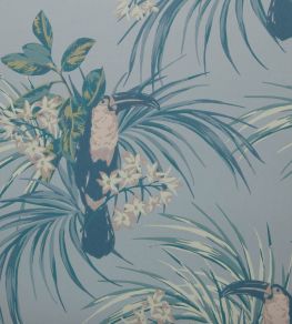 Le Toucan Wallpaper by 1838 Wallcoverings Pale Blue