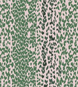 Leopard Fabric by Parker & Jules Emerald Rose