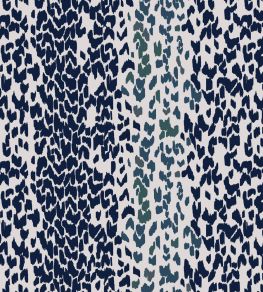 Leopard Wallpaper by Parker & Jules Ice Navy