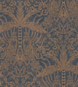 Leopardo Wallpaper by Clarke & Clarke Copper/Midnight