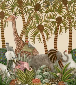 Letaba March Wallpaper by Cole & Son Spring Green & Ginger on Cream