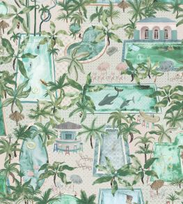 Lido Wallpaper by Brand McKenzie Turquoise