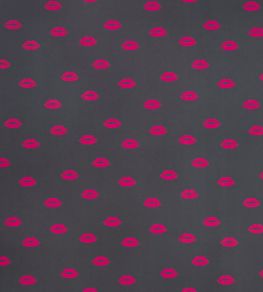 Lips Wallpaper by Barneby Gates Hot Pink on Grey