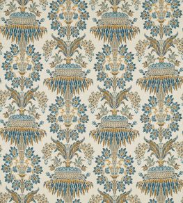 Long Gallery Brocade Fabric by Zoffany Teal/Gold