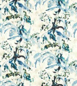 Long Water Botanical Fabric by Zoffany Indigo