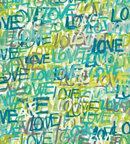 Love Scribble Wallpaper by Ohpopsi Aquamarine