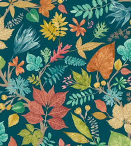 Lush Leaves Wallpaper by Ohpopsi Teal & Corn