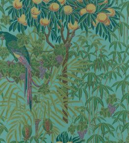 Macaw Wallpaper by 1838 Wallcoverings Teal