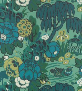 Mandarin Garden Wallpaper by 1838 Wallcoverings Jade