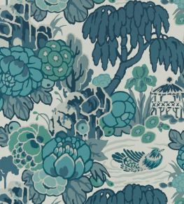 Mandarin Garden Wallpaper by 1838 Wallcoverings Mist