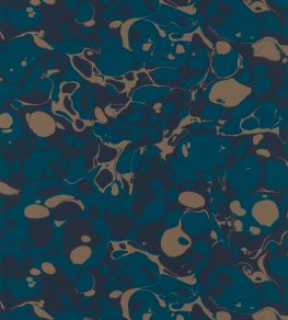 Marble Wallpaper by Harlequin Azurite / Copper / Japanese Ink