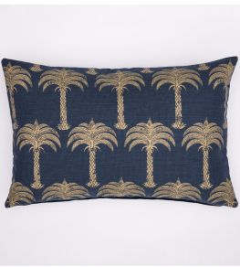 Marrakech Palm Pillow 16 x 24" by Barneby Gates Midnight Blue