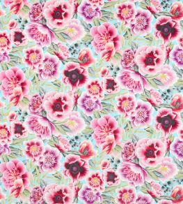 Marsha Velvet Fabric by Harlequin Aqua / Peony / Magenta