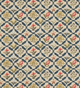 May's Coverlet Fabric by Morris & Co Indigo/Rose