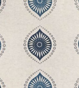 Medallion Fabric by Vanderhurd Indigo & Midnight/Champignon