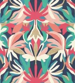 Melora Wallpaper by Harlequin Brazilian Rosewood / Ink / Amazonia