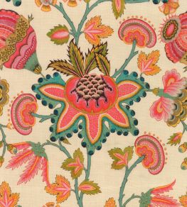 Midsummer Floral Fabric by MINDTHEGAP Taupe Pink
