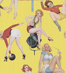 Pin-up Girls Wallpaper by MINDTHEGAP Yellow